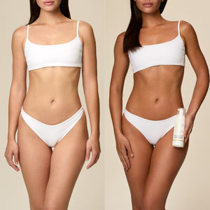 2 Hour Dark self tanner before and after