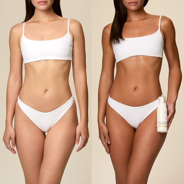 Dark self tanner before and after
