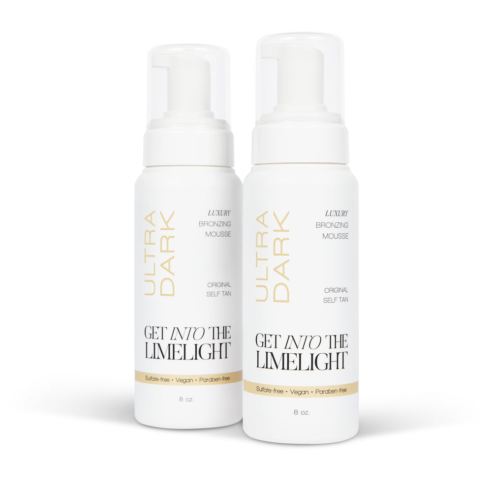 Ultra Dark self tanner twin pack, two bottles of tanning mousse