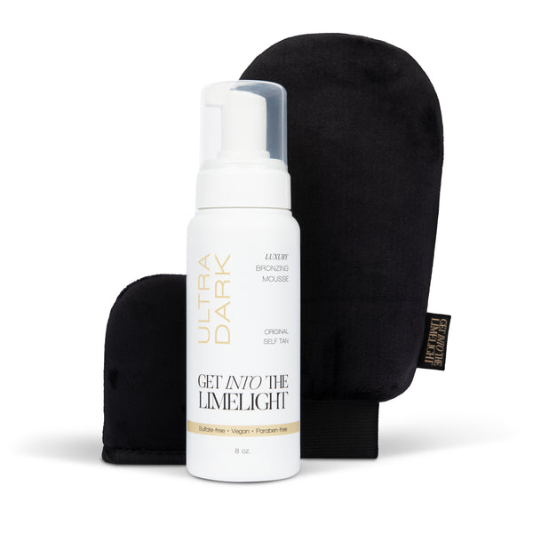 Ultra Dark self tanner starter kit with tanning mitt and mini face mitt