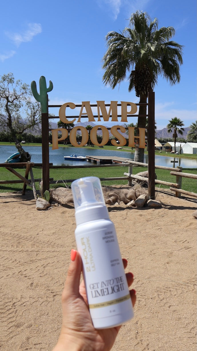 Get Into The Limelight 2 Hour Ultra Dark self tanner at Kourtney Kardashian Barker's Camp Poosh at Coachella 2025