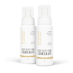 2 Hour Ultra Dark self tanner twin pack, two bottles of tanning mousse
