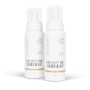 Dark self tanner twin pack, two bottles of tanning mousse